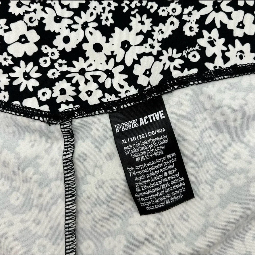 Black and White Floral Crop Top and Bike Short Set - Picture 7 of 8